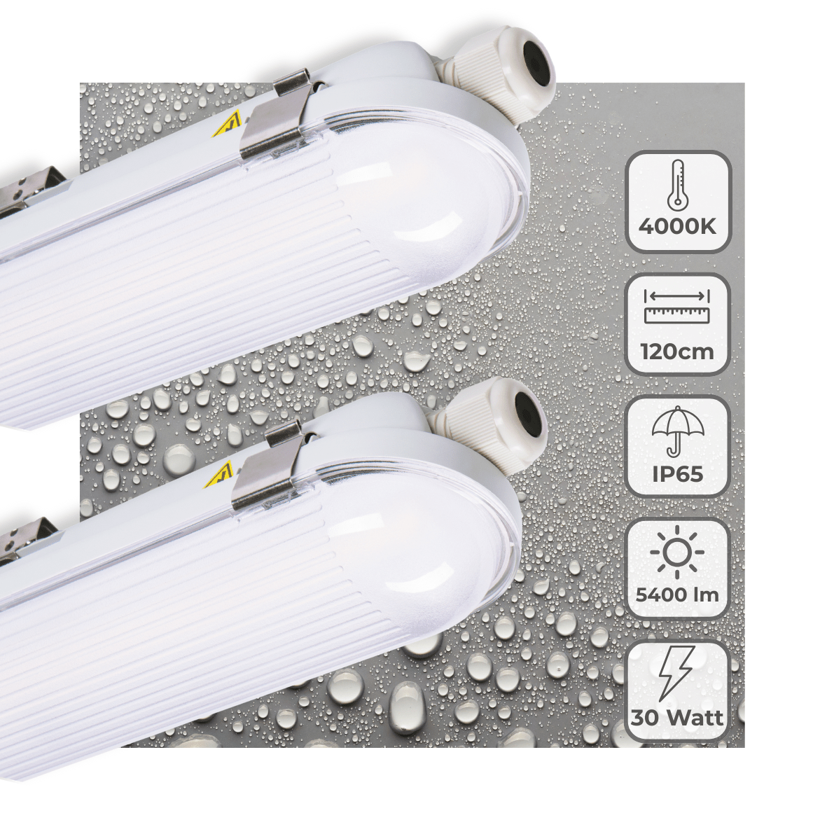 2 PACK - LED's Light Pro Philips TL armatuur met strip 120 cm - Koppelbaar - Power switch - Energielabel B - 5400 lm - 185lm/w - 30W - 4000K TL verlichting LED.nl