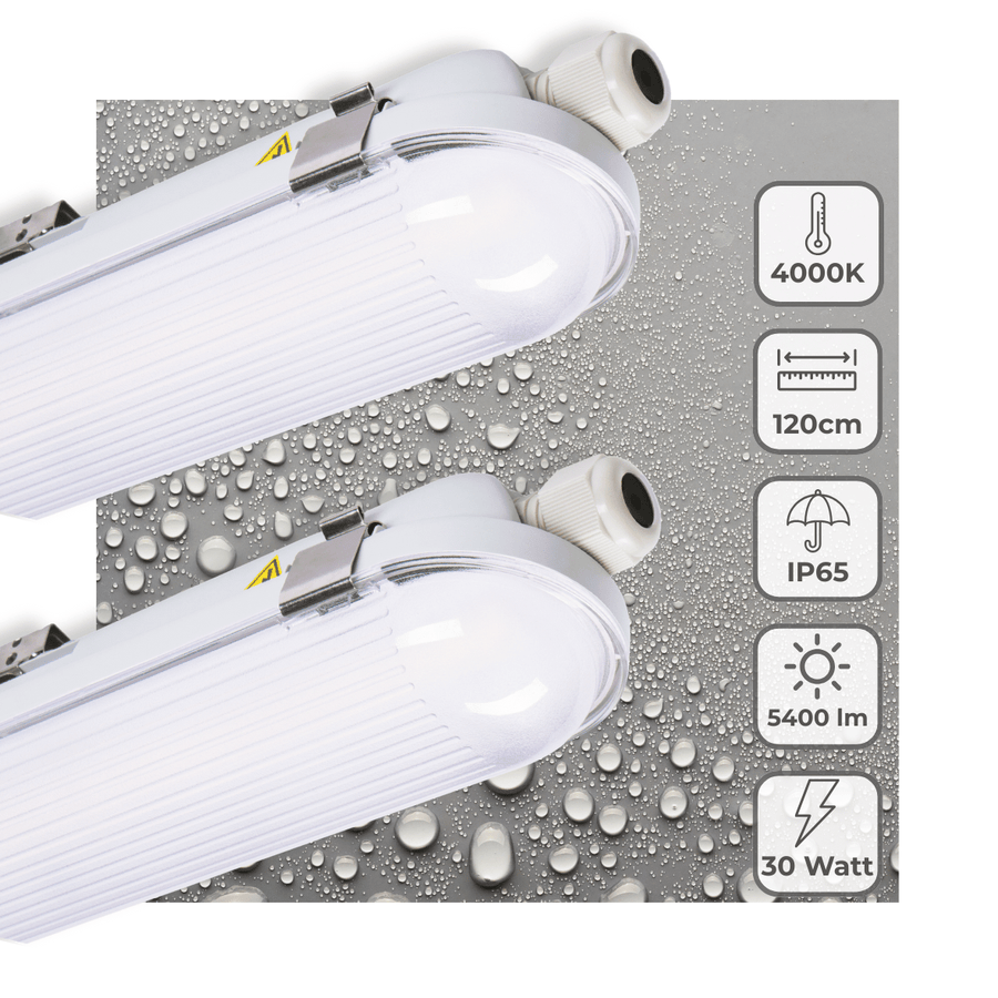 2er-PACK – LED's Light Pro Philips LED TL Leuchte mit Strip 120 cm – Koppelbar – Power Switch – Energielabel B – 5400 lm – 185 lm/W – 30 W – 4000 K - lidstore.shop