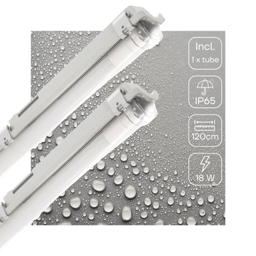 2er-Pack – Proventa TL LED-Leuchte, komplett 120 cm – Leuchte mit LED-Röhre – wasserdicht – 2160 lm - lidstore.shop