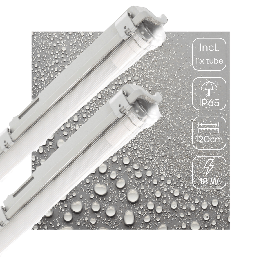 2er-Pack – Proventa TL LED-Leuchte, komplett 120 cm – Leuchte mit LED-Röhre – wasserdicht – 2160 lm - lidstore.shop