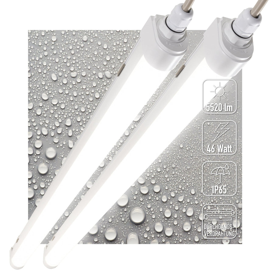 2er-Pack – LED-Leuchtstoffröhre mit LED-Streifen – verbindbar – 46 W, 150 cm, 5520 lm, 4000 K - lidstore.shop