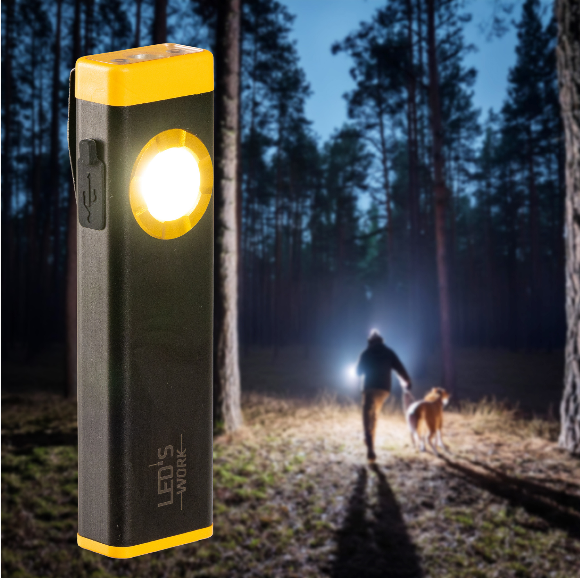 LED's Work Compacte LED Mini Zaklamp - Oplaadbaar - 3 verschillende lichtmodi en zoomfunctie Zaklampen LED.nl