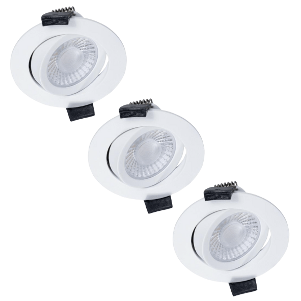 3 PACK - LED's Light PRO downlight inbouwspot Ø 68mm - Spatwaterdicht - Dimbaar - Universeel - Wit Inbouwspots LED.nl