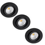 3 PACK - LED's Light Pro LED Inbouwspot Zwart - DimToWarm - Ø 68mm - Kantelbaar - Warm wit licht - CRI95- Dimbaar Inbouwspots LED.nl