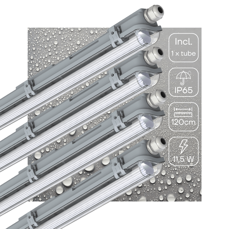 4er-Pack – LED-Leuchtstoffröhre mit 120 cm LED-Röhre – Für Innen- und Außenbereich – 2130 lm – 1 x 11,5 W – 4000 K – Hohe Effizienz – Energieeffizienzklasse B - lidstore.shop