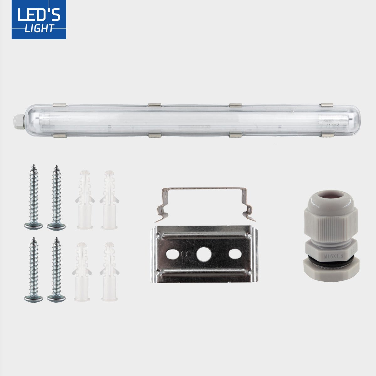 4 PACK - LED's Light Complete LED TL lamp met LED buis 60 cm - Binnen en buiten - 1100 lm - 1x6W - 185lm/w - Energielabel B LED.nl