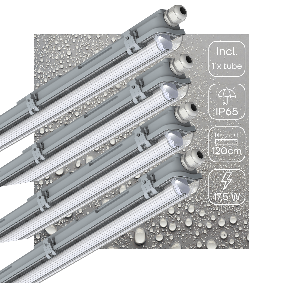 4 PACK - LED's Light LED TL armatuur 120 cm compleet met LED TL buis - 2160lm LED.nl