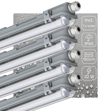4er-Pack – LED-Leuchtstoffröhrenleuchte, 150 cm, komplett mit LED-Leuchtstoffröhre – 2880 lm - lidstore.shop