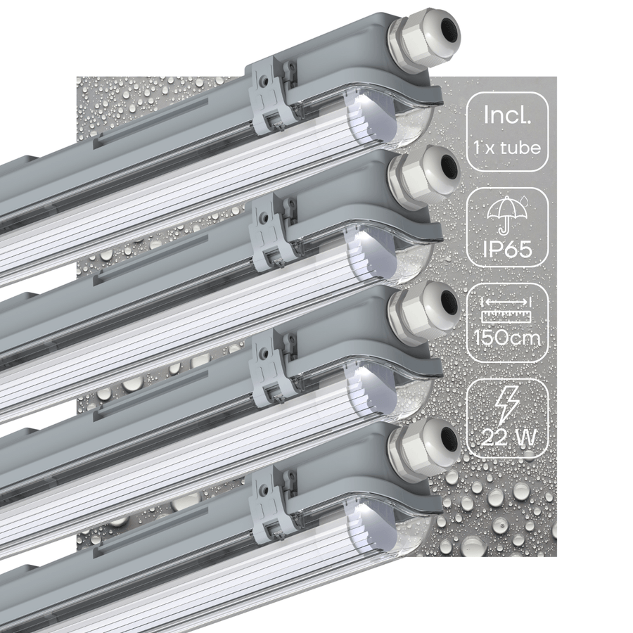 4er-Pack – LED-Leuchtstoffröhrenleuchte, 150 cm, komplett mit LED-Leuchtstoffröhre – 2880 lm - lidstore.shop