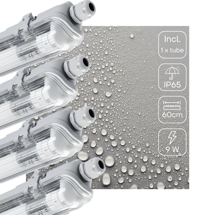 4er-Pack – LED-Leuchtstoffröhre, 60 cm, 1080 lm, 9 W, 4000 K - lidstore.shop