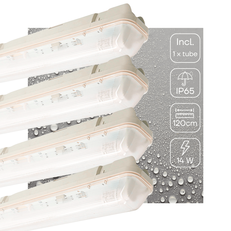 4er-Pack – LED-Leuchte, TL-Leuchte mit Sensor, 120 cm – Bewegungssensor und Nachtsensor – Wasserdicht – 2100 lm - lidstore.shop