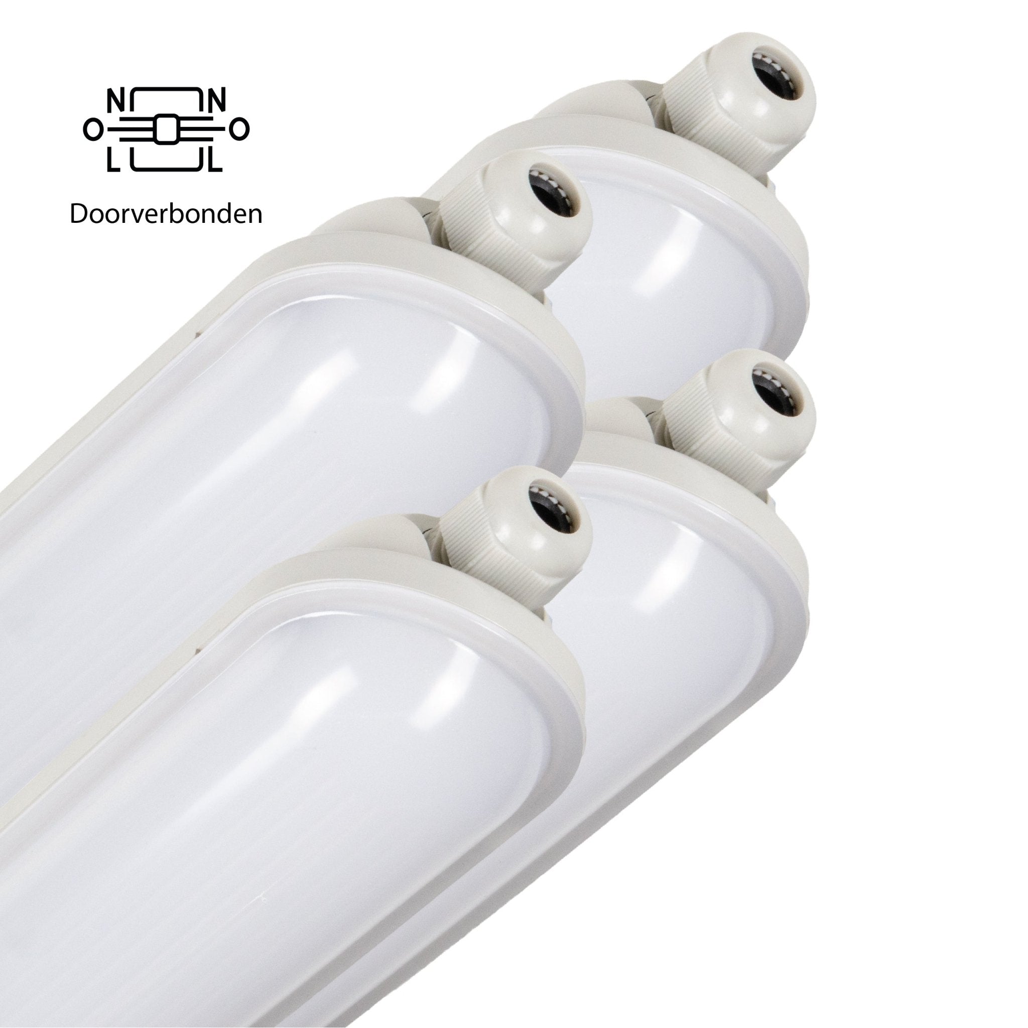 4 PACK -LED's Light Pro TL armatuur compleet 60 cm - Koppelbaar - IP65 Waterdicht - 2400 lm - 15W - 160lm/w LED.nl