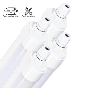 4er-Pack – LED-Leuchtstoffröhrenleuchte mit LED-Streifen – verbindbar – 46 W, 150 cm, 5520 lm, 4000 K - lidstore.shop