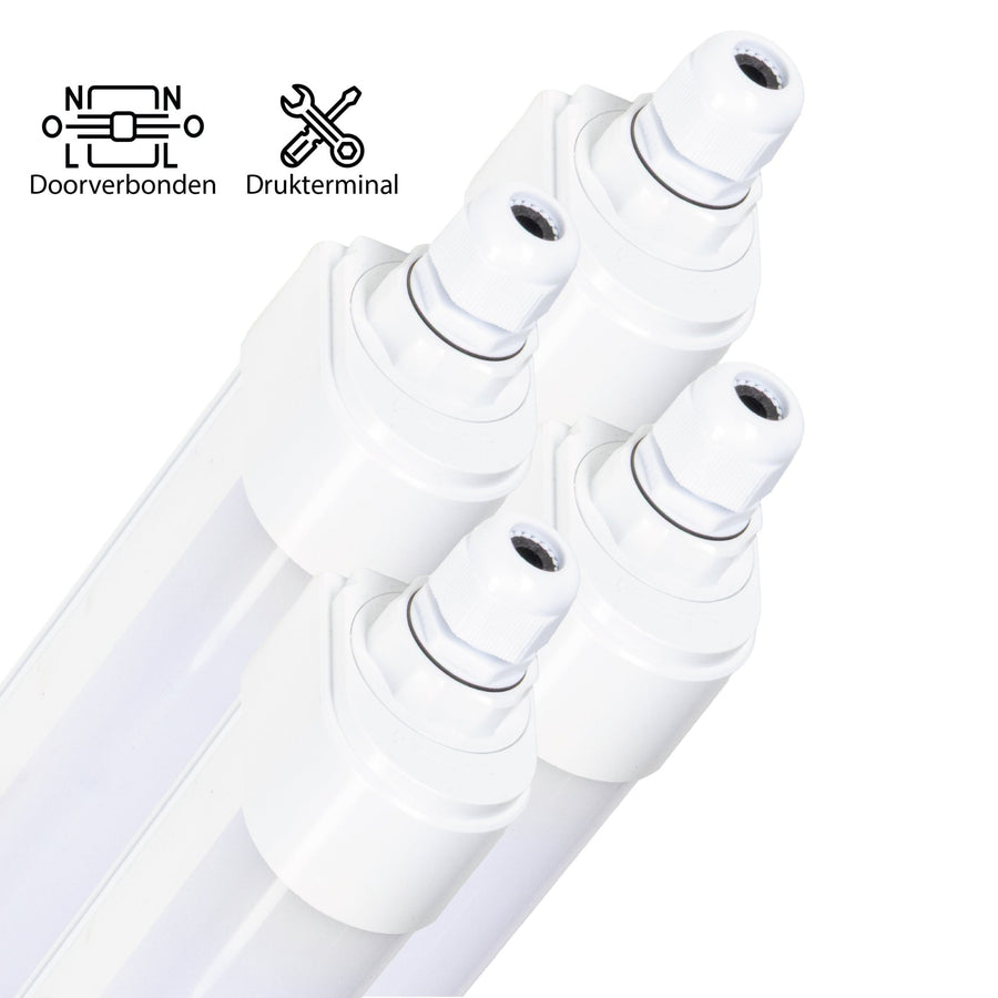 4er-Pack – LED-Leuchtstoffröhrenleuchte mit LED-Streifen – verbindbar – 46 W, 150 cm, 5520 lm, 4000 K - lidstore.shop