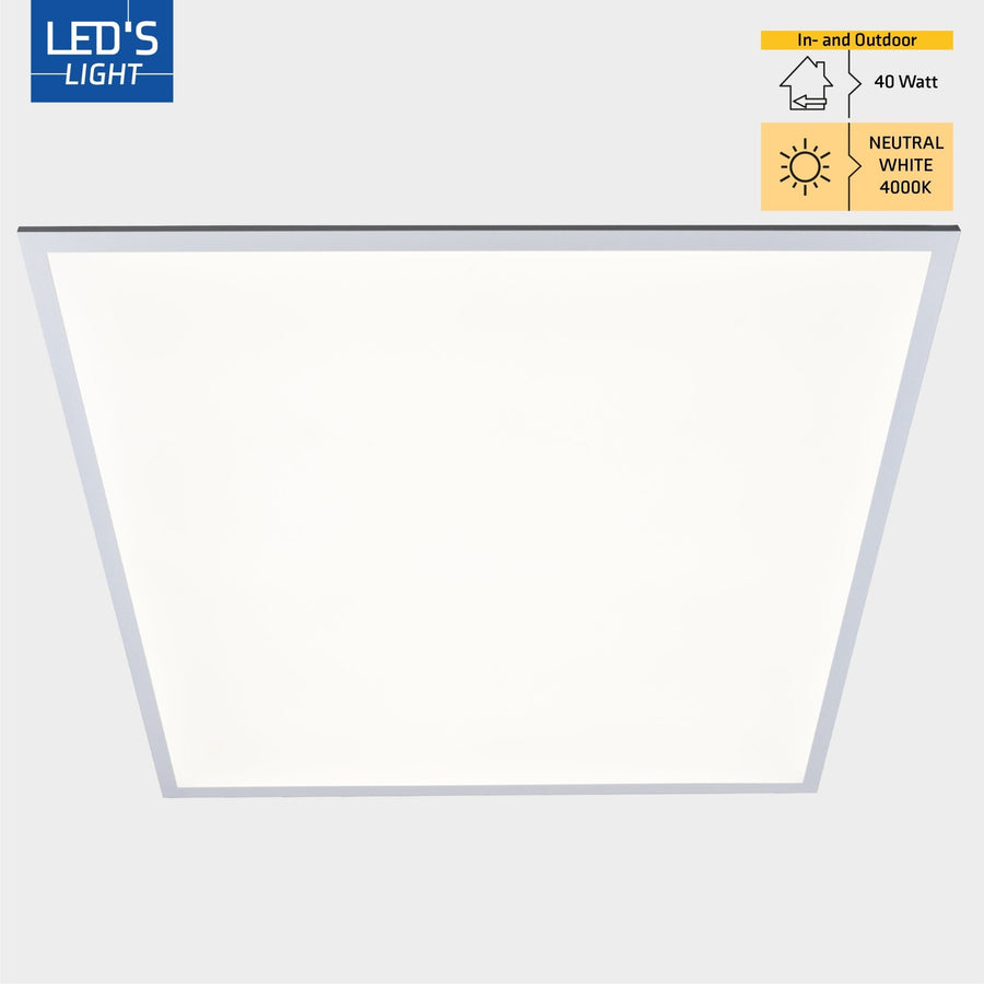 4er-PACK LED's Light LED-Panel quadratisch 595 x 595 mm – Komplettes Universalpanel mit Treiber – 40 W – 4 Stück - lidstore.shop