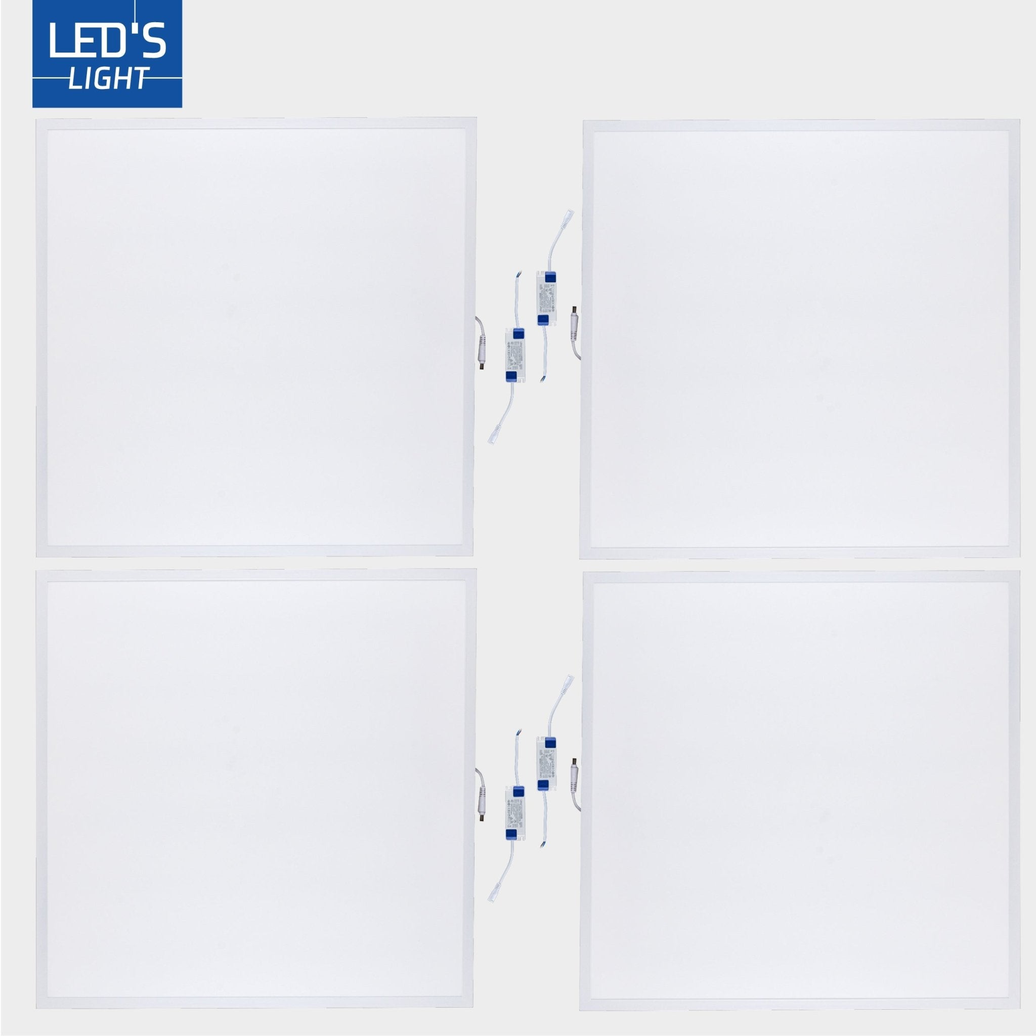 4PACK LED's Light Panelen vierkant 595x595mm - Compleet universeel paneel met driver - 40W - 4 stuks Panelen LED.nl