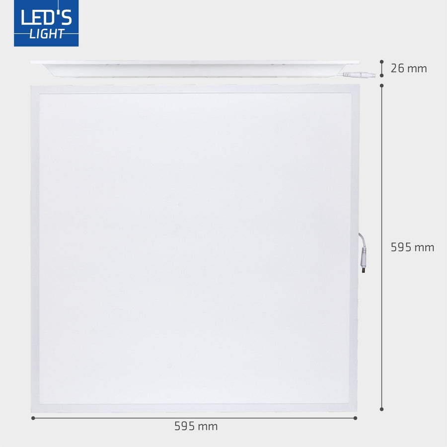 4er-PACK LED's Light LED-Panel quadratisch 595 x 595 mm – Komplettes Universalpanel mit Treiber – 40 W – 4 Stück - lidstore.shop