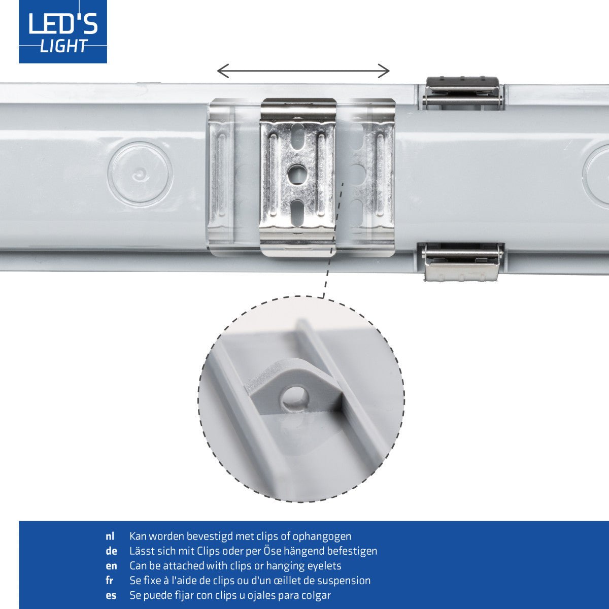 6 PACK - LED's Light Dubbele LED TL lamp 150 cm - compleet met LED buizen - Binnen en buiten - 6120 lm - 2x16.5W - 4000K - 185lm/w - Energielabel B LED.nl