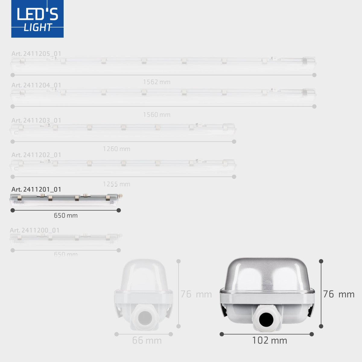 6 PACK - LED's Light Dubbele LED TL lamp 120 cm - compleet met LED buizen - Binnen en buiten - 4260 lm - 4000K - 2x11.5W - 185lm/w - Energielabel B LED.nl