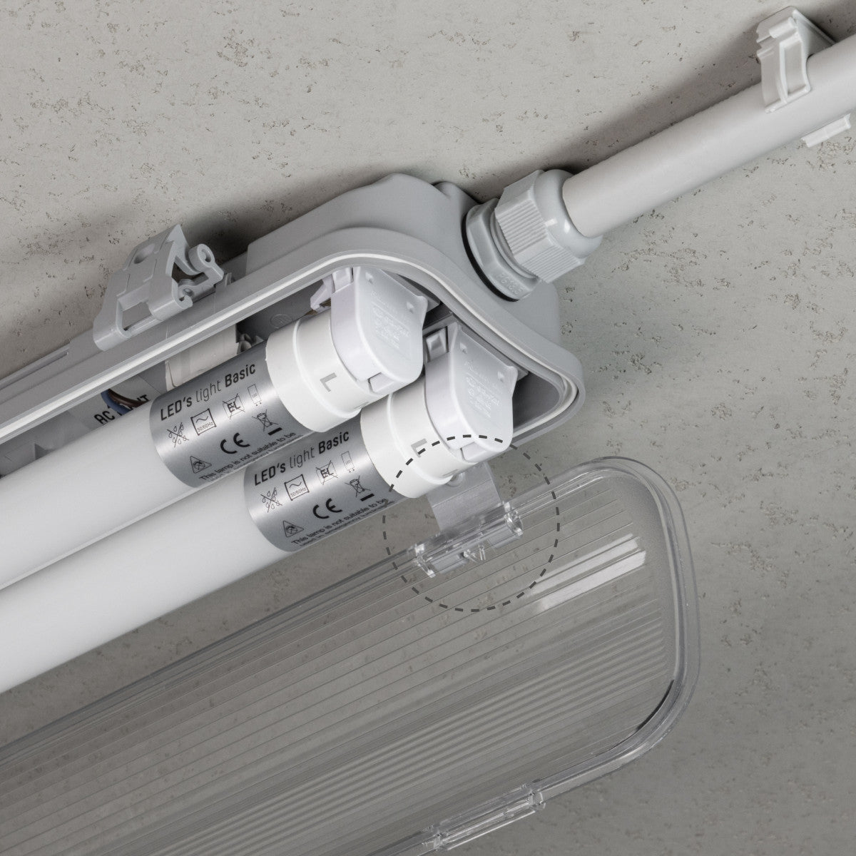 LED's Light LED TL dubbel armatuur 150 cm - warm wit licht 4000K - Compleet met 2 LED TL buizen 150 cm - 4600lm TL verlichting LED.nl