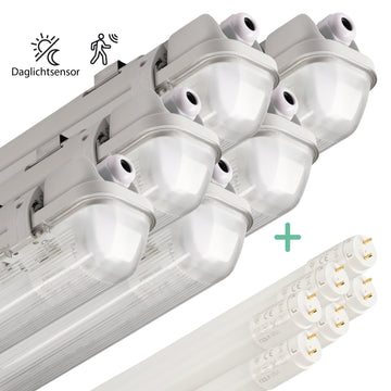 6er-Pack – LED-Licht LED-TL-Lampe mit Sensor 150 cm – Bewegungssensor und Nachtsensor – Wasserdicht – 3100 lm - lidstore.shop