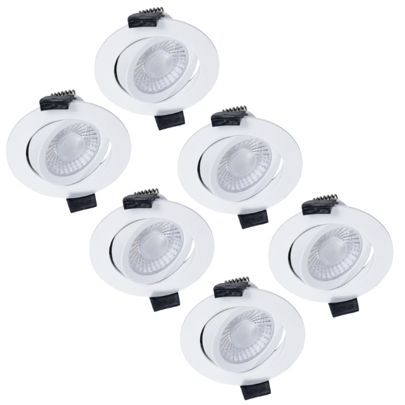 6 PACK - LED's Light PRO downlight inbouwspot Ø 68mm - Spatwaterdicht - Dimbaar - Universeel - Wit Inbouwspots LED.nl