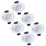 6 PACK - LED's Light PRO downlight inbouwspot Ø 68mm - Spatwaterdicht - Dimbaar - Universeel - Wit Inbouwspots LED.nl
