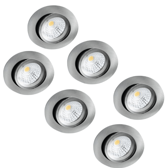 6 PACK - LED's Light Pro LED Inbouwspot Nikkel - DimToWarm - Ø 68mm - Kantelbaar - Warm wit licht - CRI95 Inbouwspots LED.nl