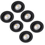 6 PACK - LED's Light Pro LED Inbouwspot Zwart - DimToWarm - Ø 68mm - Kantelbaar - Warm wit licht - CRI95- Dimbaar Inbouwspots LED.nl