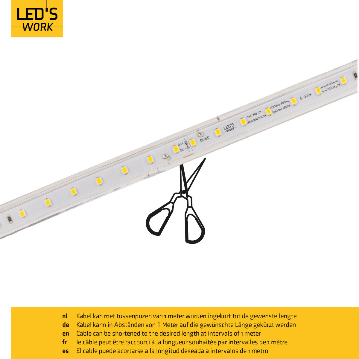 LED's Work LED Rope Lichtslang 50 meter bouwverlichting - Verlengbaar tot 100 meter - 40.000 lm Lichtbronnen Led.nl