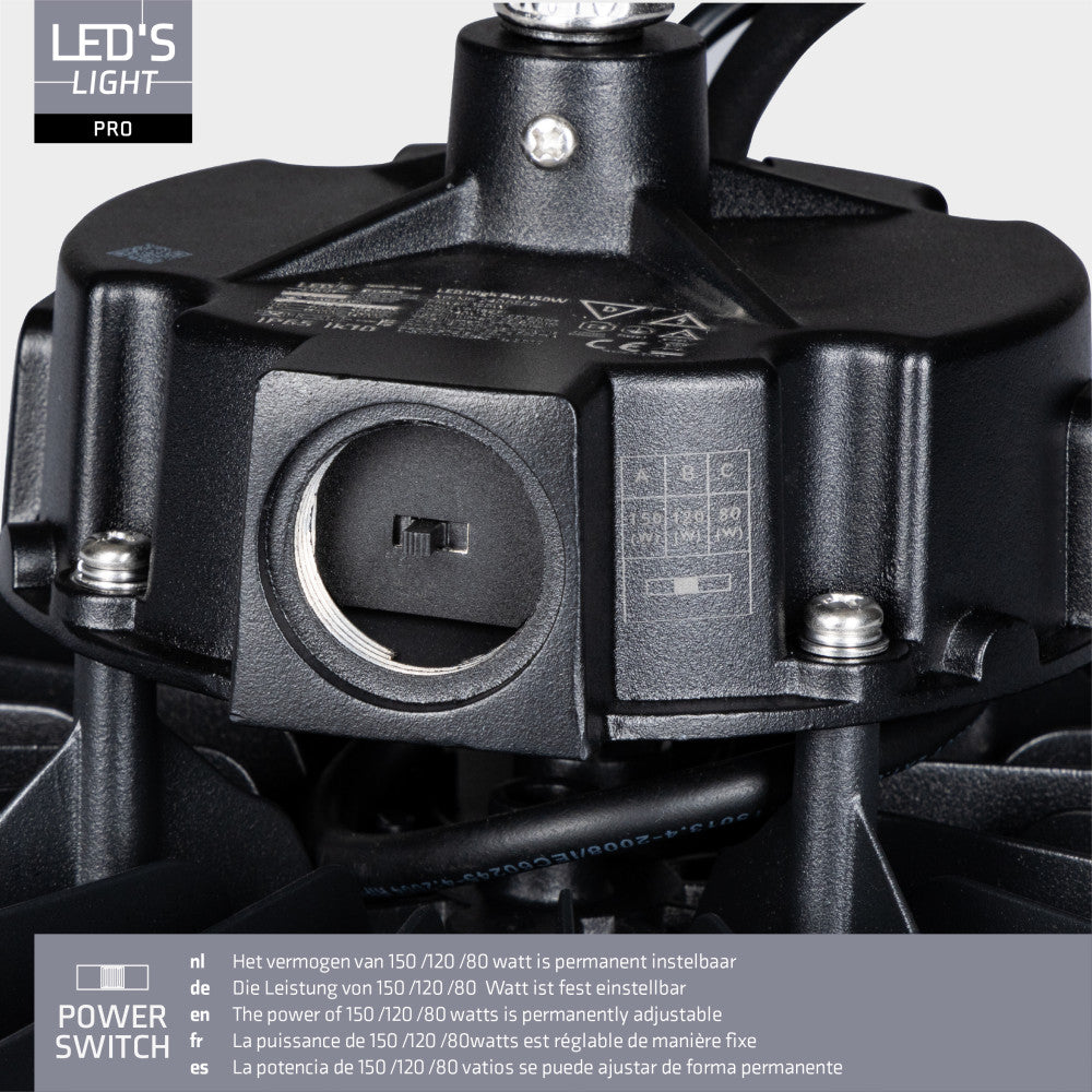 High Bay - 150W 27750lm 4000K - MOSO Driver - IP65 IK10 - Dimbaar High bays LED.nl