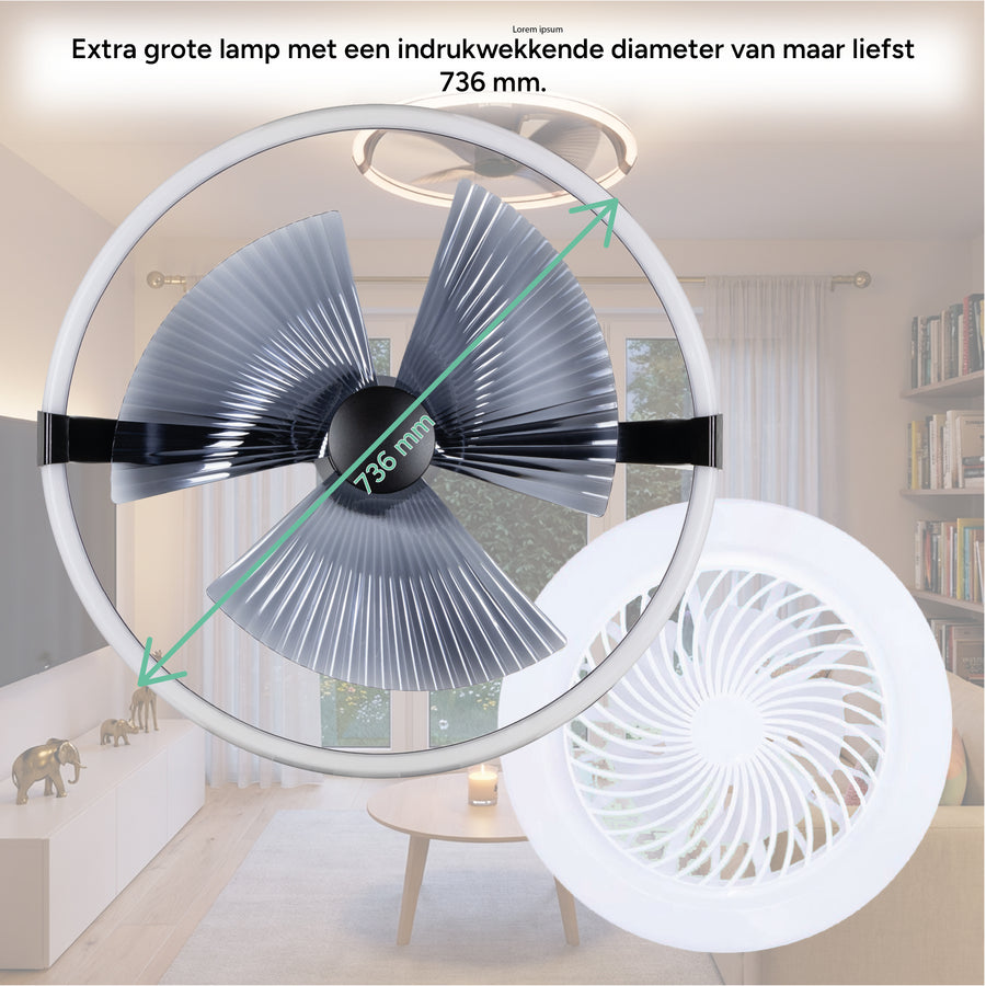 lidstore.shopckenventilator XL 74 cm - Bedienbar mit Fernbedienung - Schwarz - lidstore.shop