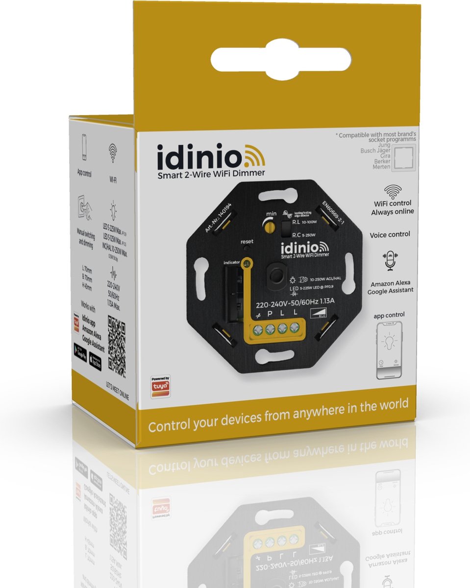 Smart WIFI dimmer met App - LED Dimmer - Fase afsnijding - Fase aansnijding Smart home LED.nl