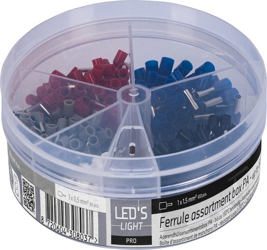 Adelhulzen assortiment set - 5 maten van 0.5mm² tot 2.5mm² - 400 stuks Snoeren LED.nl