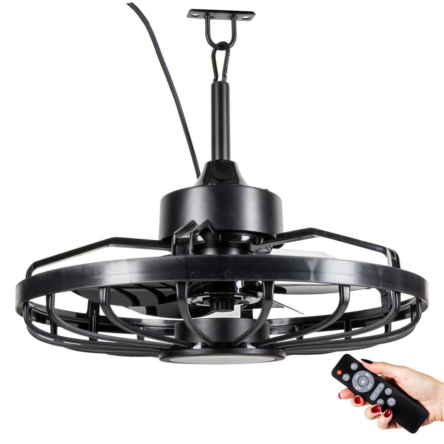 Wetterfeste Deckenleuchte mit Ventilator – Ideal für Veranda/Vordach und Innen-/Außenbereiche  - lidstore.shop