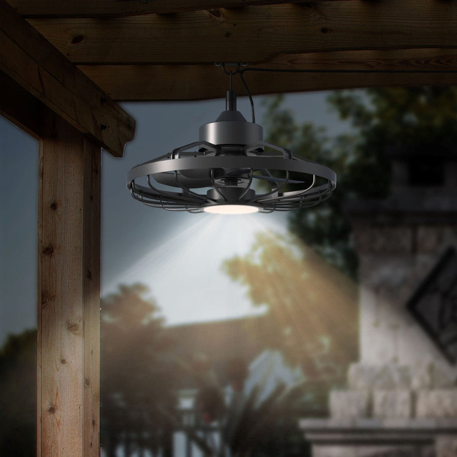 Wetterfeste Deckenleuchte mit Ventilator – Ideal für Veranda/Vordach und Innen-/Außenbereiche  - lidstore.shop