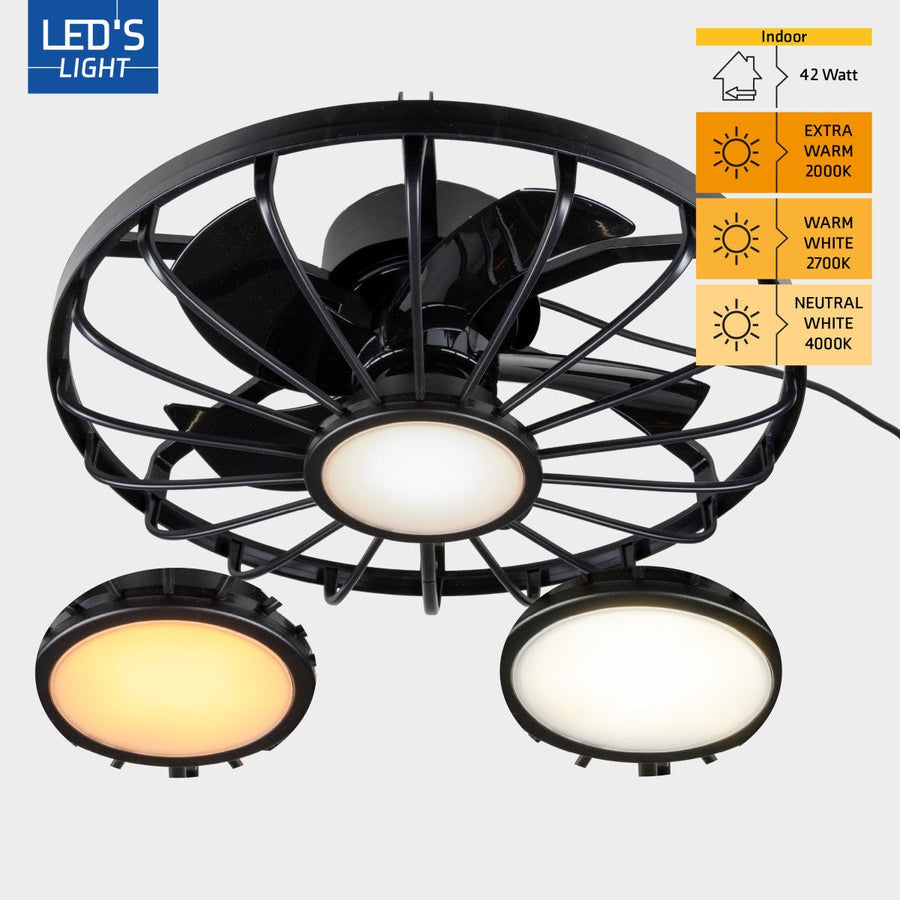 Wetterfeste Deckenleuchte mit Ventilator – Ideal für Veranda/Vordach und Innen-/Außenbereiche  - lidstore.shop