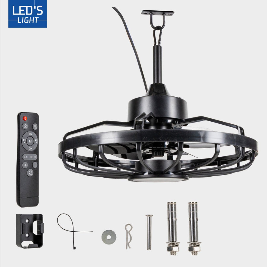 Wetterfeste Deckenleuchte mit Ventilator – Ideal für Veranda/Vordach und Innen-/Außenbereiche  - lidstore.shop