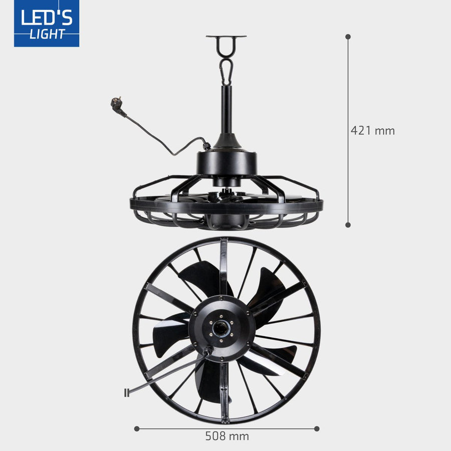 Wetterfeste Deckenleuchte mit Ventilator – Ideal für Veranda/Vordach und Innen-/Außenbereiche  - lidstore.shop