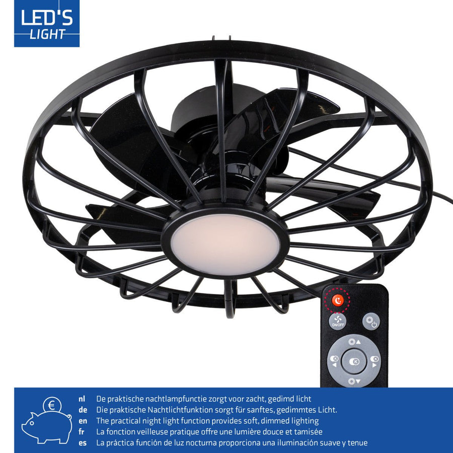 Wetterfeste Deckenleuchte mit Ventilator – Ideal für Veranda/Vordach und Innen-/Außenbereiche  - lidstore.shop