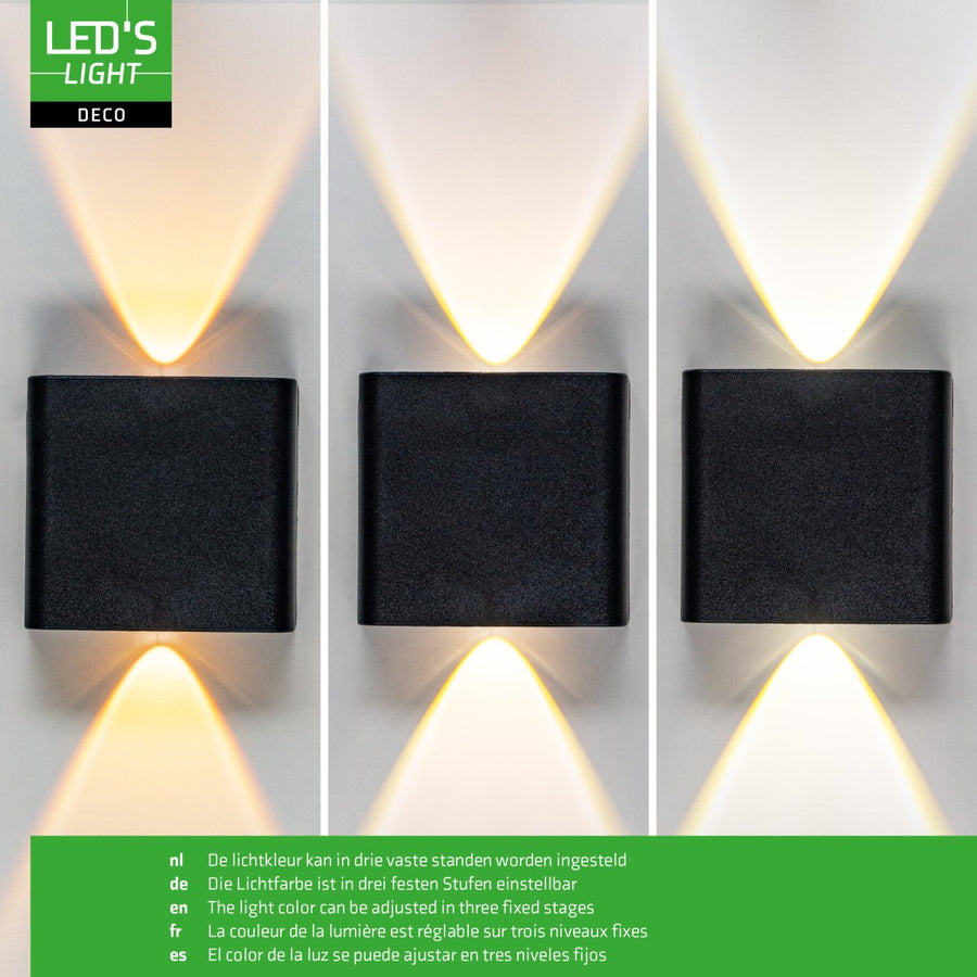 Außenleuchte mit Lichtquelle – Wandleuchte – 170 lm 2000 K/2700 K/4000 K – Schwarz – IP65 - lidstore.shop