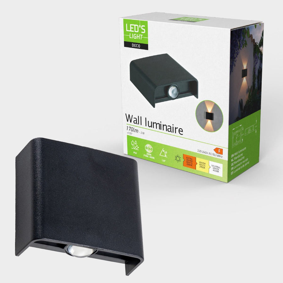 Außenleuchte mit Lichtquelle – Wandleuchte – 170 lm 2000 K/2700 K/4000 K – Schwarz – IP65 - lidstore.shop