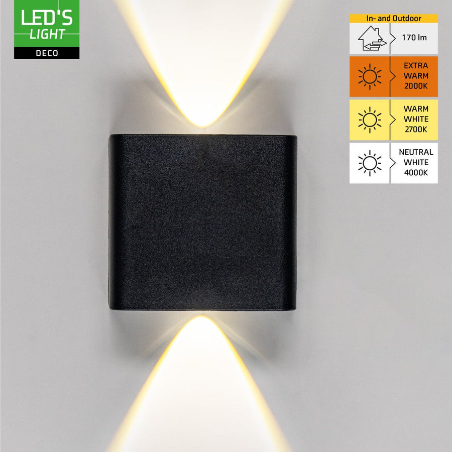 Außenleuchte mit Lichtquelle – Wandleuchte – 170 lm 2000 K/2700 K/4000 K – Schwarz – IP65 - lidstore.shop