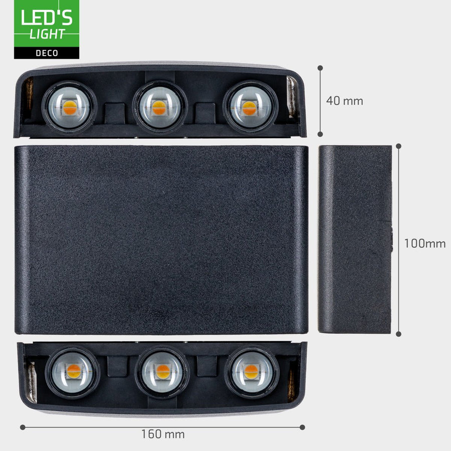 Außenleuchte mit Lichtquelle – Wandleuchte – 450 lm 2000 K/2700 K/4000 K – Schwarz – IP65 - lidstore.shop