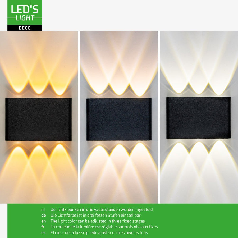 Außenleuchte mit Lichtquelle – Wandleuchte – 450 lm 2000 K/2700 K/4000 K – Schwarz – IP65 - lidstore.shop