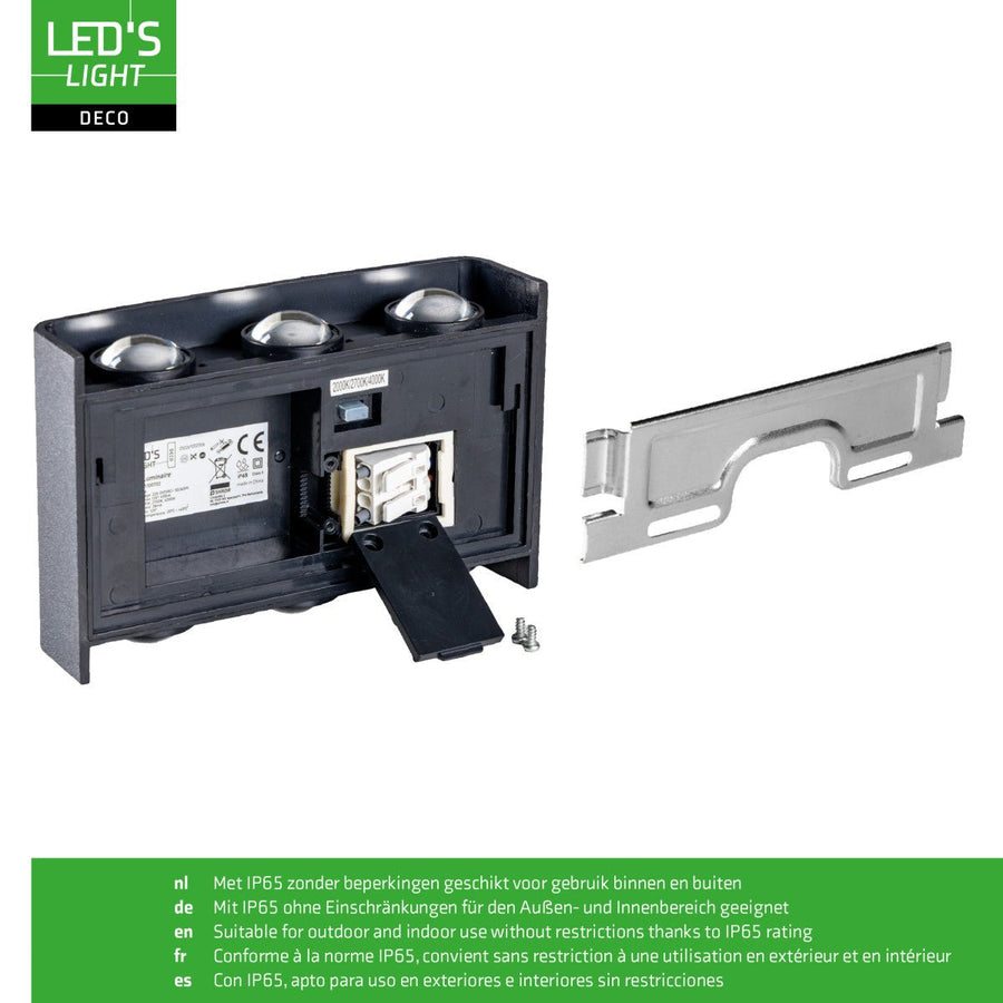 Außenleuchte mit Lichtquelle – Wandleuchte – 450 lm 2000 K/2700 K/4000 K – Schwarz – IP65 - lidstore.shop