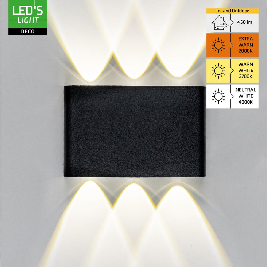 Außenleuchte mit Lichtquelle – Wandleuchte – 450 lm 2000 K/2700 K/4000 K – Schwarz – IP65 - lidstore.shop