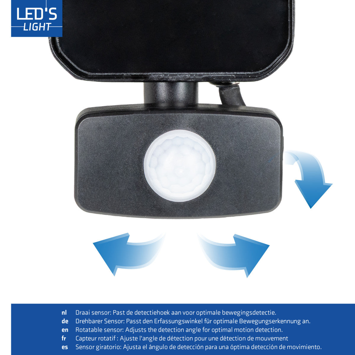 LED's Light Buitenlamp met bewegingssensor 1400 - binnen en buiten - 10W Schijnwerpers LED.nl