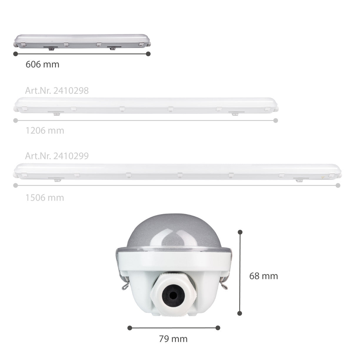 4 PACK - LED's Light Pro Philips TL Armatuur Strip 60 cm - Koppelbaar - Energielabel B - IP65 waterdicht - 2650 lm - 175lm/w TL verlichting LED.nl