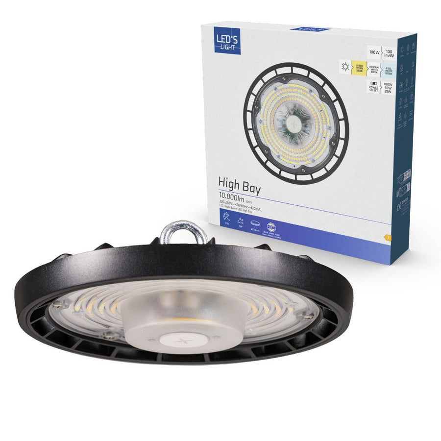 LED-Hallenleuchte – 100 W, 11000 lm, Farbtemperatur 3000 K/4000 K/6000 K, Leistungsregelung - lidstore.shop